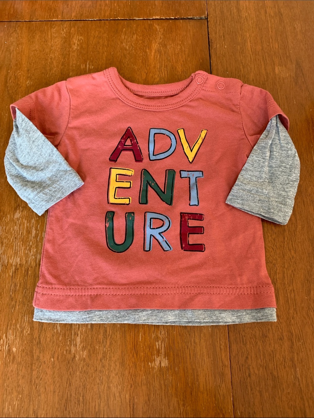 😊FREE😊 NWOT George Coral Long-Sleeve Layered Tee size 0-3m